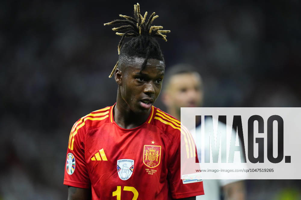 Spain v England: Final - UEFA EURO, EM, Europameisterschaft,Fussball 2024 Nico Williams left winger of Spain and Athletic Club Bilbao during the UEFA EURO 2024 final match between Spain and England at Olympiastadion on July 14, 2024 in Berlin, Germany. Berlin Germany