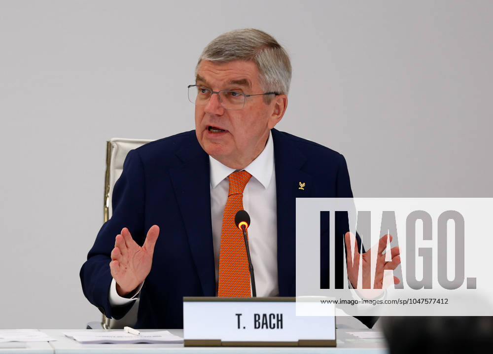 (240720) -- PARIS, July 20, 2024 -- International Olympic Committee (IOC) President Thomas Bach delivers a speech during the IOC Executive Board meeting in Paris, July 20, 2024. ( Reuters Pool via Xinhua) (SP)FRANCE-PARIS Olympic Games, Olympische Spiele, Olympia, OS IOC-EXECUTIVE BOARD MEETING KaixPfaffenbach