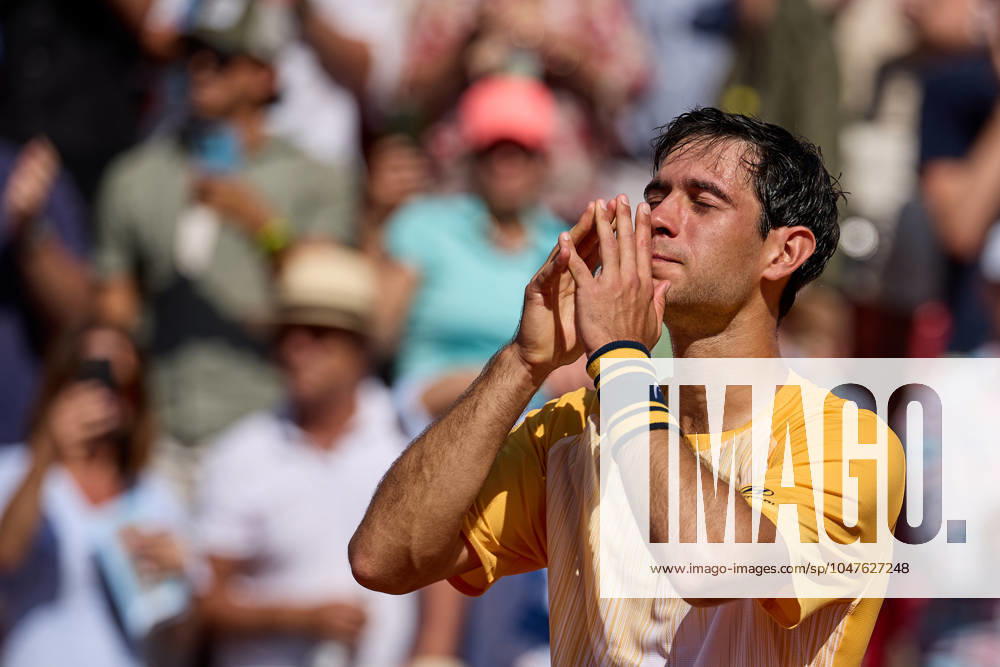 BASTAD, SWEDEN 20240721 Nuno Borges, Portugal cheers after the final against Rafael Nadal, Spain at the Nordea Open tennis tournament in Bastad BASTAD SWEDEN Tennis