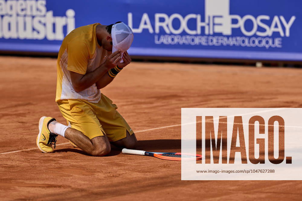 BASTAD, SWEDEN 20240721 Nuno Borges, Portugal cheers after the final against Rafael Nadal, Spain at the Nordea Open tennis tournament in Bastad BASTAD SWEDEN Tennis