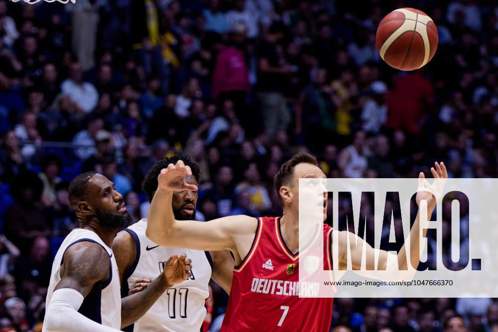 London, England, July 22 2024: Johannes Voigtmann (7 Germany) in action during the USA Basketball Showcase game between USA and Germany at The O2 Arena in London, England. (Pedro Porru SPP)