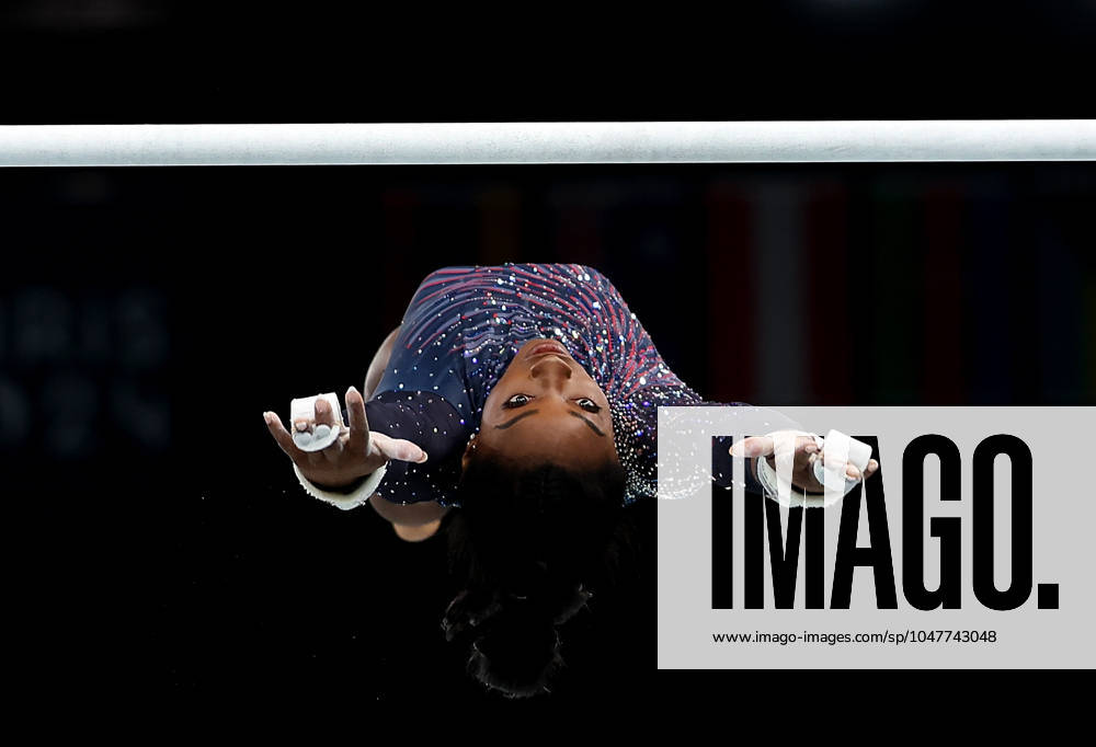 (240725) -- PARIS, July 25, 2024 -- Simone Biles of the United States takes part in an artistic gymnastics training session ahead of the Paris 2024 Olympic Games, Olympische Spiele, Olympia, OS in Paris, France, on July 25, 2024. Cao Can) (PARIS2024)FRANCE-PARIS-ARTISTIC GYMNASTICS-TRAINING CaoCan