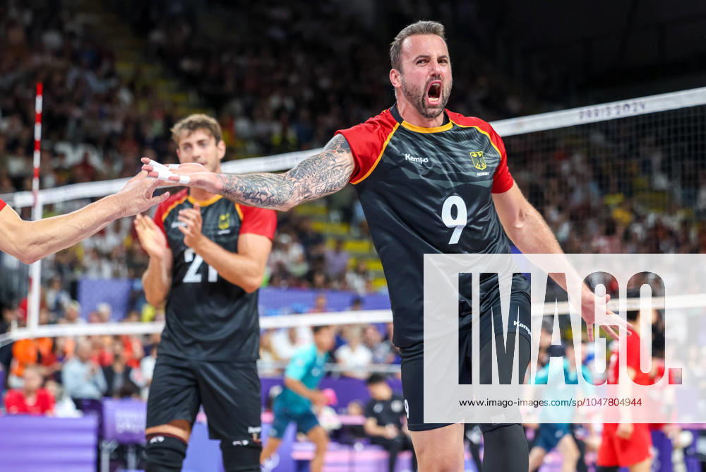 KW30 Volleyball - Olympic Games, Olympische Spiele, Olympia, OS Paris 2024: Day 1 Gyorgy Grozer is playing during Volleyball Men s Preliminary Round - Group C - match between Japan and Germany on Day -1 Olympic Games Paris 2024 at South Paris Arena in Paris, France on July 27, 2024. Paris France