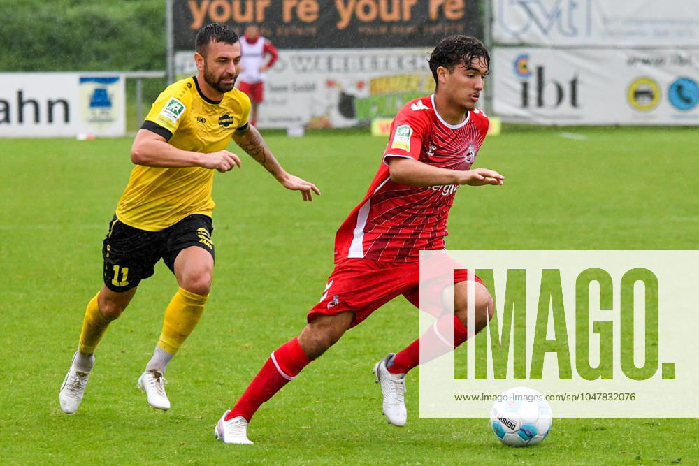 From left Arda Süne FC Köln II, 10 right, on the ball, action, action, match scene, 27 07 2024, Jülich Germany , Soccer, Regionalloga West, FC Eintracht Hohkeppel 1 FC Köln II