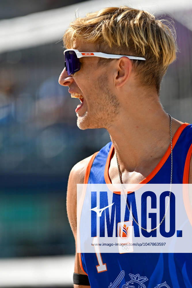 Olympic Games Beach Volleyball Paris 28 07 2024 Preliminary round, men, NED vs ITA, Steven Van De Velde