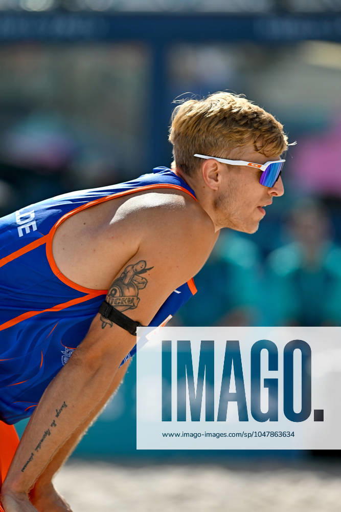 Olympic Games Beach Volleyball Paris 28 07 2024 Preliminary round, men, NED vs ITA, Steven Van De Velde