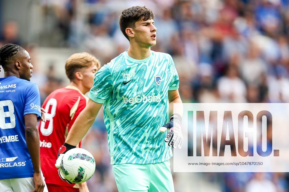 KRC Genk v Standard de Liege - Jupiler Pro League GENK, BELGIUM - JULY 28 : Penders Mike goalkeeper of KRC Genk during the Jupiler Pro League match between KRC Genk and Standard de Liege on July 28, 2024 in Genk, Belgium