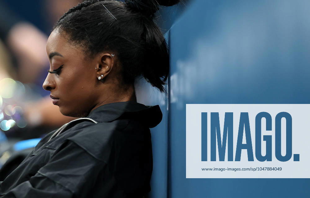 (240728) -- PARIS, July 28, 2024 -- Simone Biles of the United States is pictured before the artistic gymnastics women s qualification match during the Paris 2024 Olympic Games, Olympische Spiele, Olympia, OS at Bercy Arena in Paris, France, July 28, 2024. Cao Can) (PARIS2024)FRANCE-PARIS-OLY-ARTISTIC GYMNASTICS CaoCan