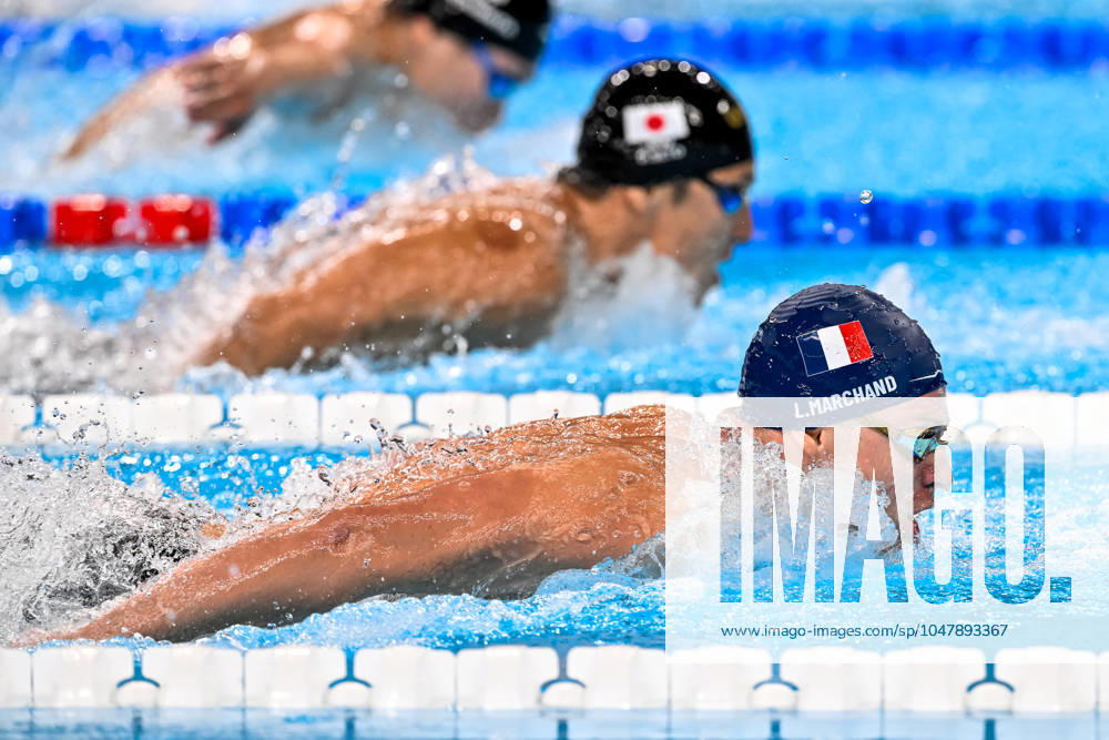 KW30 Leon Marchand of France competes in the swimming 400m Individual Medley Men Final during the Paris 2024 Olympic Games, Olympische Spiele, Olympia, OS at La Defense Arena in Paris (France), July 28, 2024. Giorgio Scala