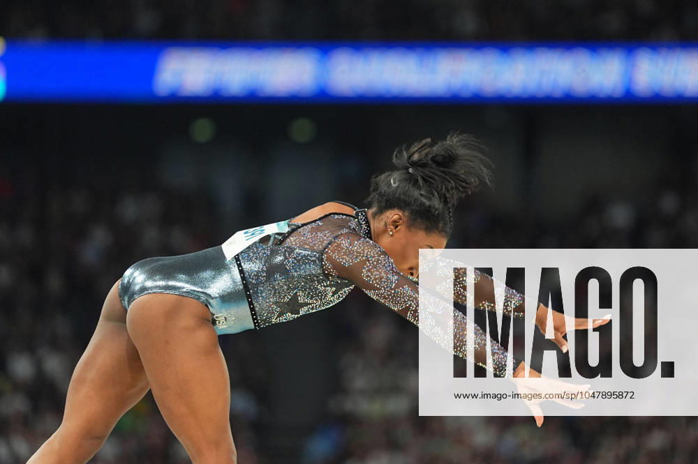 July 28 2024: Simone Biles (United States of America) competes during the balance beam at Bercy Arena, Paris, France. CSM. Paris France - ZUMAc04_ 20240728_zma_c04_036