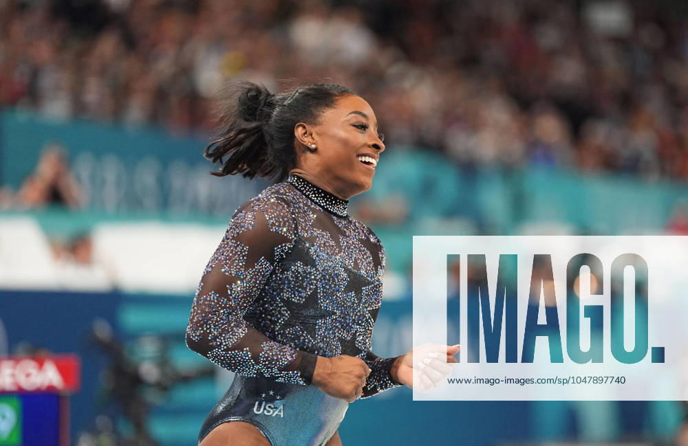 July 28 2024: Simone Biles (United States of America) competes during the balance beam at Bercy Arena, Paris, France. CSM. Paris France - ZUMAc04_ 20240728_zma_c04_078