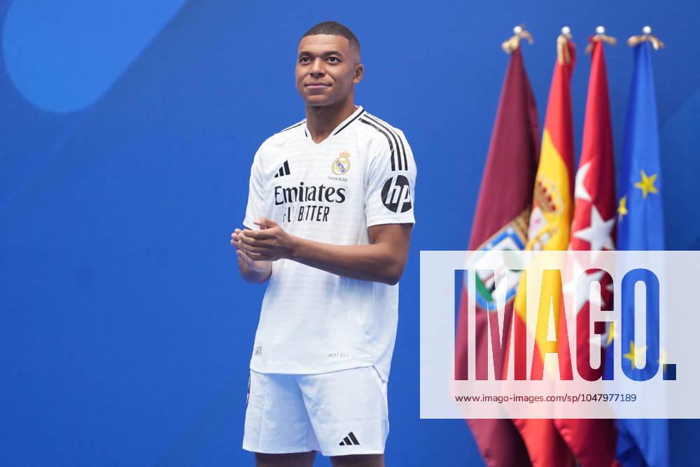 Presentation Kylian Mbappe In Real Madrid - Spain Kylian Mbappé during his presentation as a new player of Real Madrid CF on 16 July 2024 at Santiago Bernabeu stadium in Madrid, Spain - Photo Laurent Lairys ABACAPRESS.COM Madrid Spain