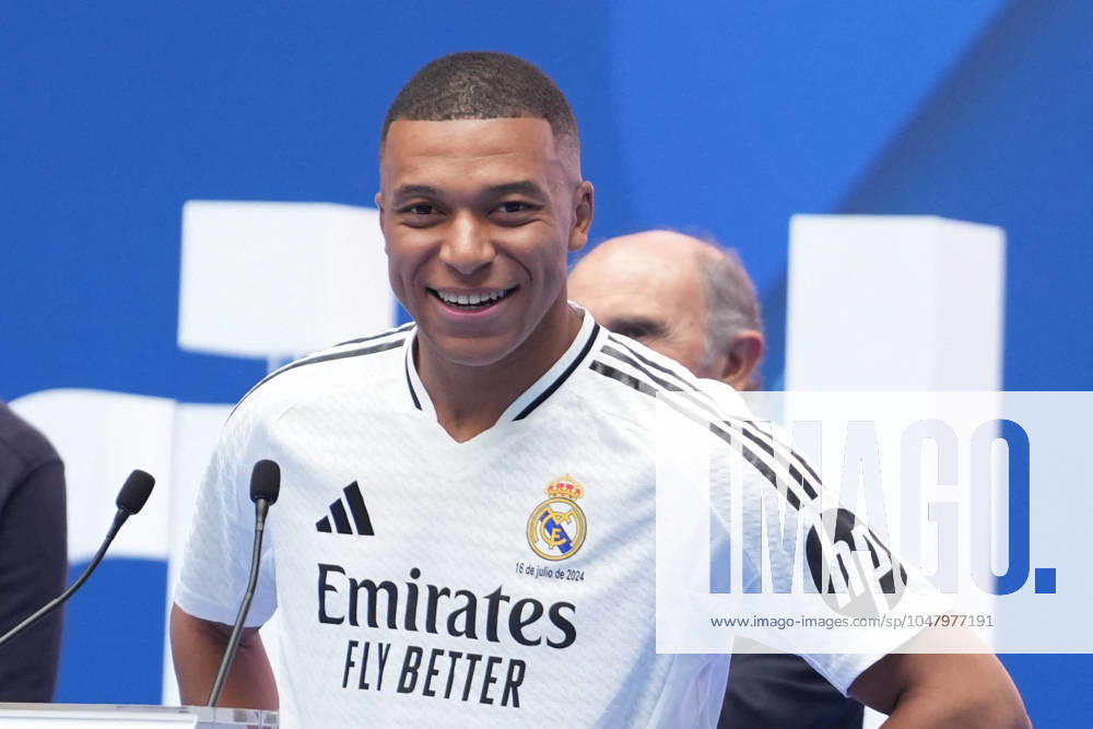 Presentation Kylian Mbappe In Real Madrid - Spain Kylian Mbappé during his presentation as a new player of Real Madrid CF on 16 July 2024 at Santiago Bernabeu stadium in Madrid, Spain - Photo Laurent Lairys ABACAPRESS.COM Madrid Spain