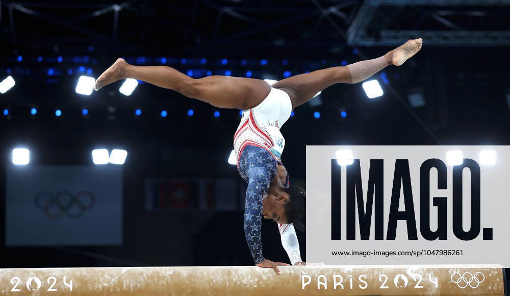 (240730) -- PARIS, July 30, 2024 -- Simone Biles of the United States competes during the balance beam event of the artistic gymnastics women s team final at the Paris 2024 Olympic Games, Olympische Spiele, Olympia, OS in Paris, France, July 30, 2024. ) (PARIS2024) FRANCE-PARIS-OLY-ARTISTIC GYMNASTICS CaoxCan