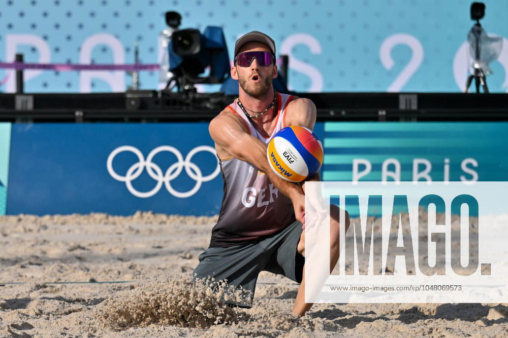 Olympic Games Beach Volleyball Paris 01 08 2024 Preliminary round, Men, GER AUS, Clemens Wickler 2, GER ,