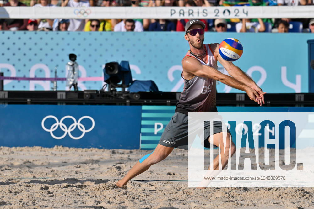 Olympic Games Beach Volleyball Paris 01 08 2024 Preliminary round, Men, GER AUS, Clemens Wickler 2, GER ,