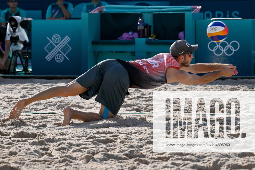 Olympic Games Beach Volleyball Paris 01 08 2024 Preliminary round, Men, GER AUS, Clemens Wickler 2, GER ,