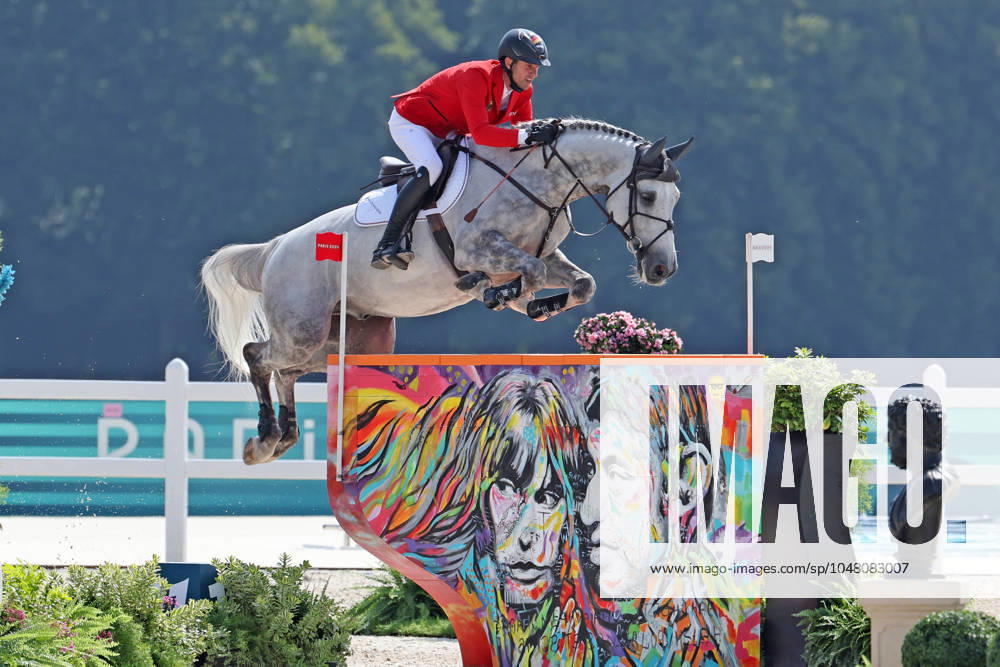 Christian Kukuk GER with horse Checker 47, all Germans remain without faults and 0, 1 place in the qualification for the final, show jumping, qualification team jumping, Jumping, Jumping Team Qualifer, Equestrian, Paris 2024, Olympic Games Paris 2024, Olympic Games 2024, 01 08 2024,