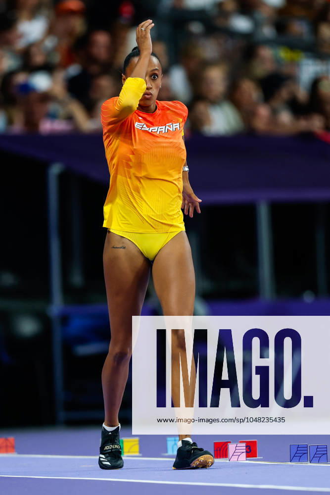 Ana Peleteiro-Compaore of Spain competes during the Women s Triple Jump Final of the Athletics at Stade de France during the Paris 2024 Olympics Games on August 3, 2024 in Paris, France. Paris FRANCE - ZUMAa181 20240803_zaa_a181_306