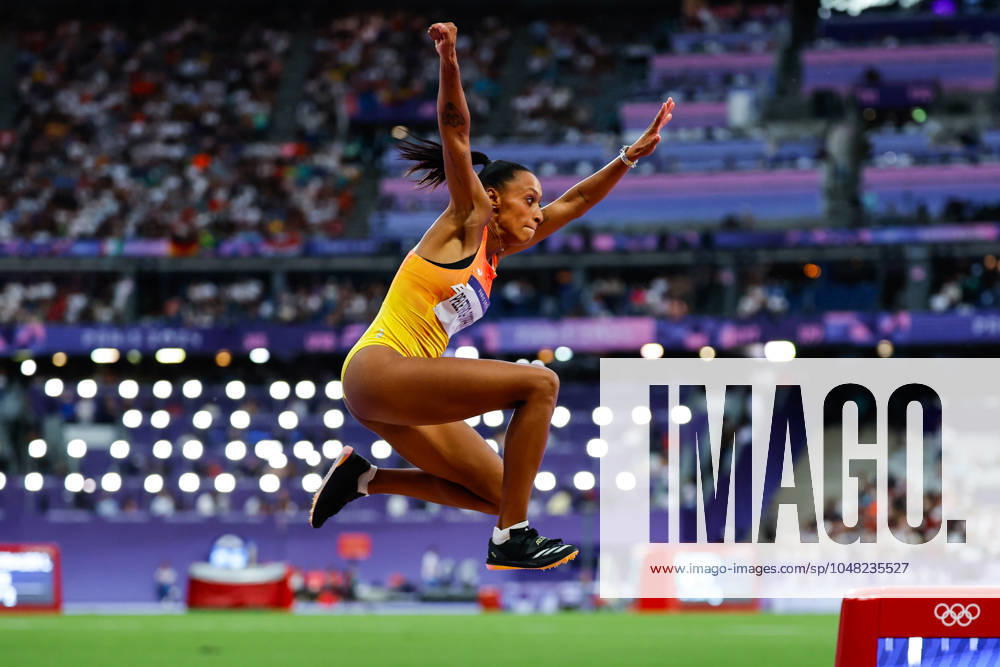 Ana Peleteiro-Compaore of Spain competes during the Women s Triple Jump Final of the Athletics at Stade de France during the Paris 2024 Olympics Games on August 3, 2024 in Paris, France. Paris FRANCE - ZUMAa181 20240803_zaa_a181_303