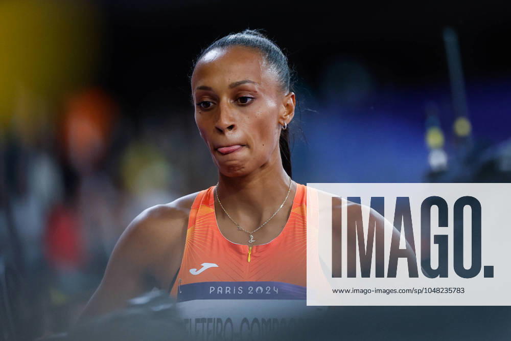 Ana Peleteiro-Compaore of Spain gestures during the Women s Triple Jump Final of the Athletics at Stade de France during the Paris 2024 Olympics Games on August 3, 2024 in Paris, France. Paris FRANCE - ZUMAa181 20240803_zaa_a181_314