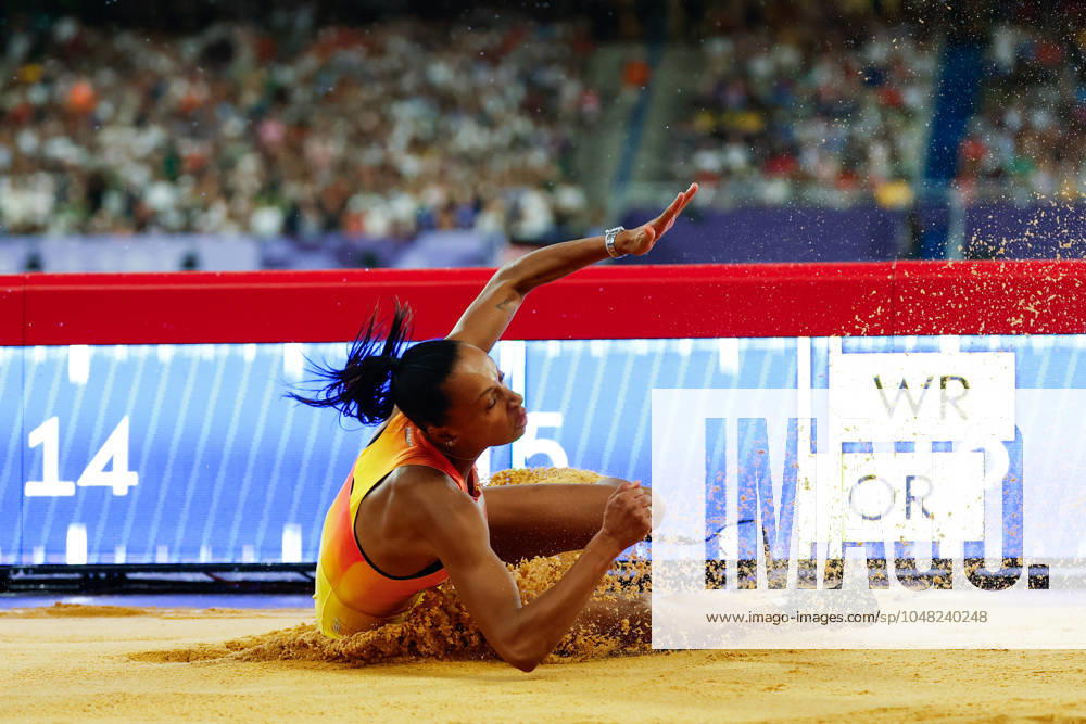 Ana Peleteiro-Compaore of Spain competes during the Women s Triple Jump Final of the Athletics at Stade de France during the Paris 2024 Olympics Games on August 3, 2024 in Paris, France. Paris FRANCE - ZUMAa181 20240803_zaa_a181_332