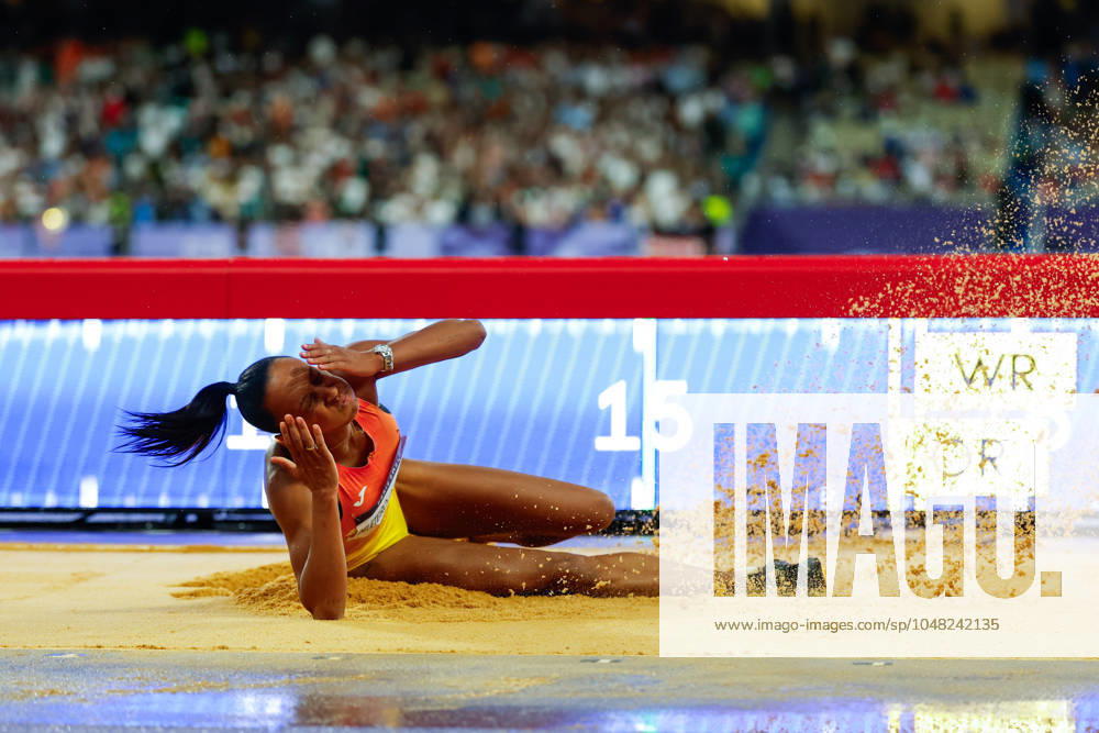 Ana Peleteiro-Compaore of Spain lamenting during the Women s Triple Jump Final of the Athletics at Stade de France during the Paris 2024 Olympics Games on August 3, 2024 in Paris, France. Paris FRANCE - ZUMAa181 20240803_zaa_a181_341