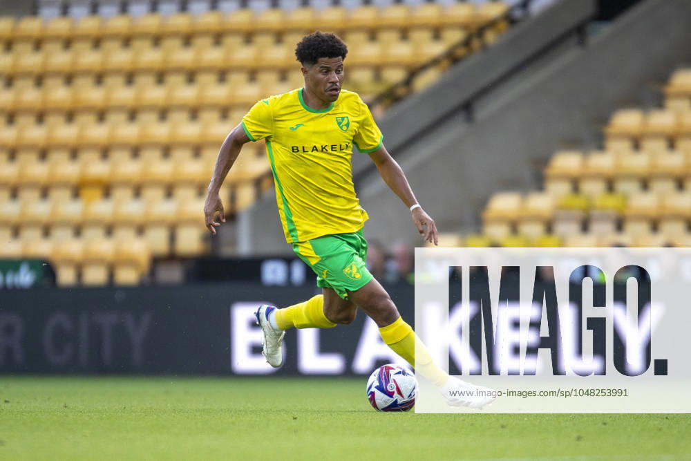 Norwich City v FC Magdeburg - Pre-season Friendly Gabriel Sara of Norwich City is on the ball during the pre-season friendly match between Norwich City and FC Magdeburg at Carrow Road in Norwich, England, on July 26, 2024. United Kingdom