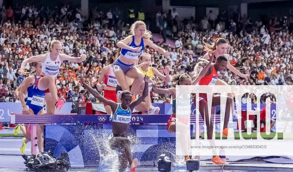 Sembo Almayew (ETH) of Ethiopia, competes in the Women s 300m Steeplechase Round 1 at the Stade de France Stadium during the 2024 Paris Summer Olympics in Paris, France. Paris France - ZUMAa161 20240804_oly_a161_116