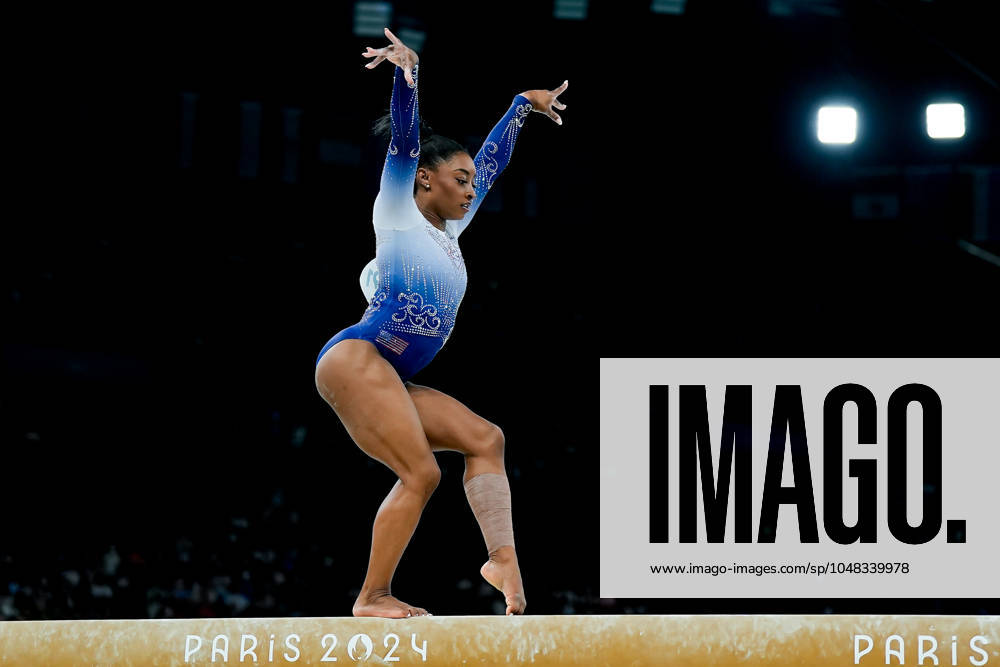 PARIS, FRANCE AUGUST 5 Simone Biles of United States during the Women s Balance Beam Final on day ten of the Olympic Games Paris 2024 at Bercy Arena on August 5, 2024 in Paris, France Paris Bercy Arena France