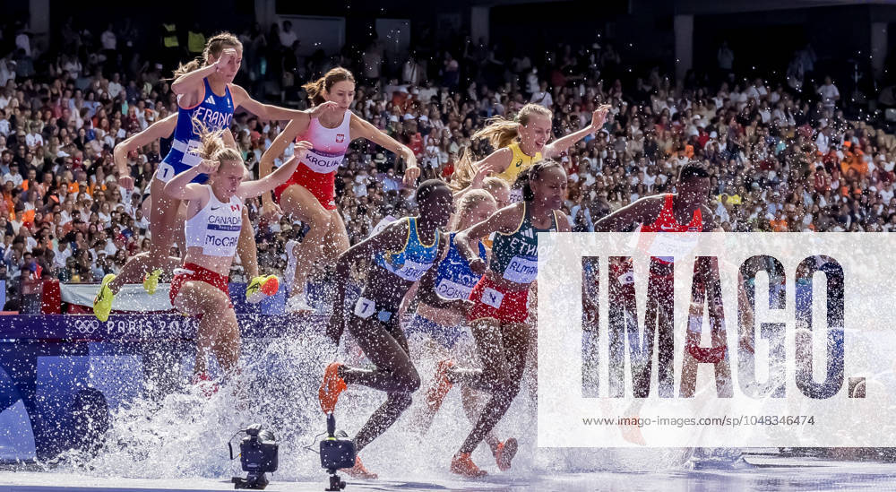 Sembo Almayew (ETH) of Ethiopia, competes in the Women s 300m Steeplechase Round 1 at the Stade de France Stadium during the 2024 Paris Summer Olympics in Paris, France. Paris France - ZUMAa161 20240804_oly_a161_117