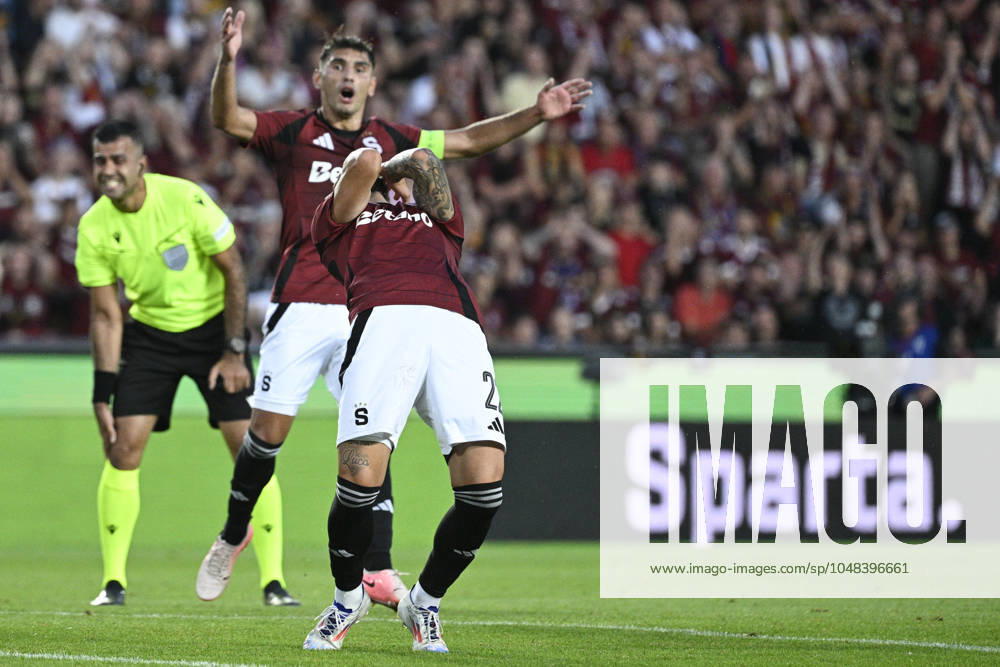 Lukas Haraslin of Sparta reacts during the first leg of 3rd qualifying round match of football Champions League Sparta Praha vs FCSB (Romania) in Prague, Czech Republic, August 6, 2024. (CTKxPhoto MichalxKamaryt) CTKPhotoP2024080610381 CTKPhotoP2024080610381