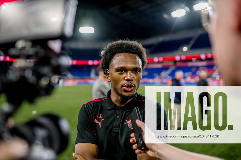 Leipzig Lois Openda in an interview Test match RB Leipzig vs Aston Villa 2 0 Training camp in the USA on July 31, 2024 Red Bull Arena, Hamilton USA US Tour RB Leipzig RB Leipzig vs Aston Villa 2 0