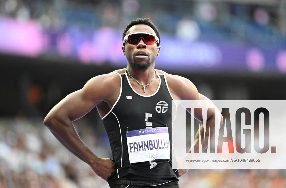 7th August 2024; Paris Olympic Games, Olympische Spiele, Olympia, OS Stade de France, Paris, France, Day 12; Athletics evening session, Men& x2019;s 200m semi final 3, FAHNBULLEH Joseph of Liberia after qualifying second in his heat ActionPlus12678620 SimonxWest