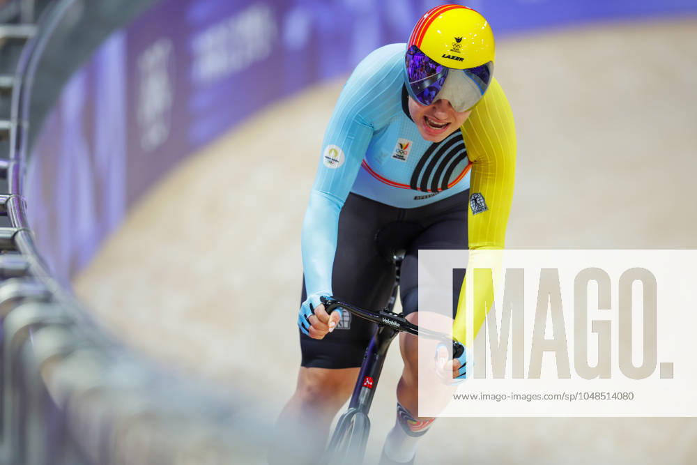 Paris 2024 Olympic Games, Olympische Spiele, Olympia, OS Picture by Ed Sykes SWpix.com - 09 08 2024 - Paris 2024 Olympic Games - Track cycling, Rad, Radsport, Bahnrad, Bahn - National Velodrome, Saint-Quentin-en-Yvelines, France - Women s Sprint Qualifying - Julie Nicolaes (Belgium)