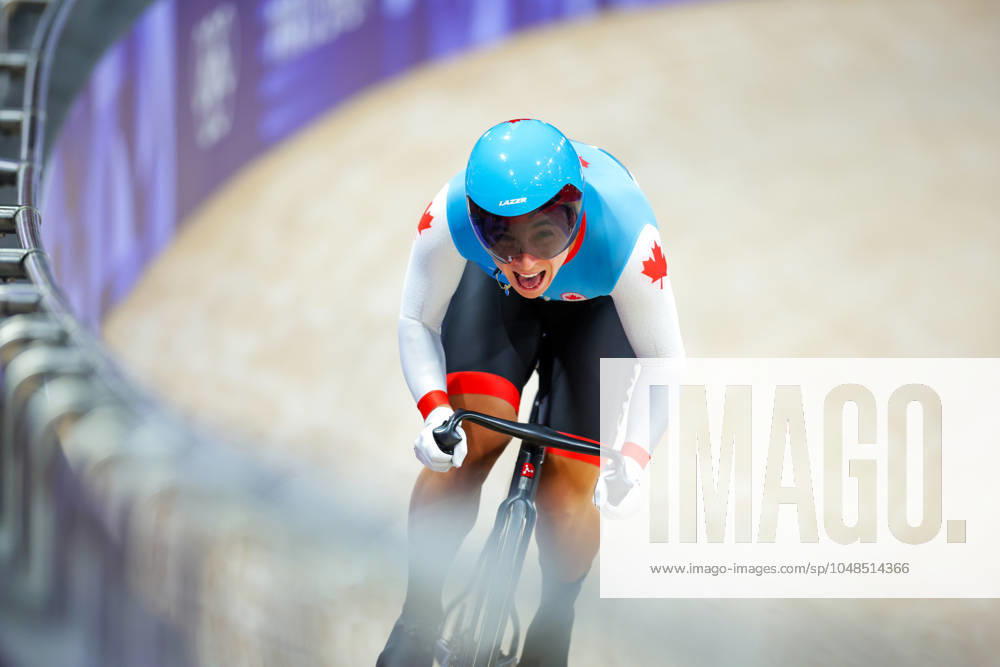 Paris 2024 Olympic Games, Olympische Spiele, Olympia, OS Picture by Ed Sykes SWpix.com - 09 08 2024 - Paris 2024 Olympic Games - Track cycling, Rad, Radsport, Bahnrad, Bahn - National Velodrome, Saint-Quentin-en-Yvelines, France - Women s Sprint Qualifying - Lauriane Genest (Canada)
