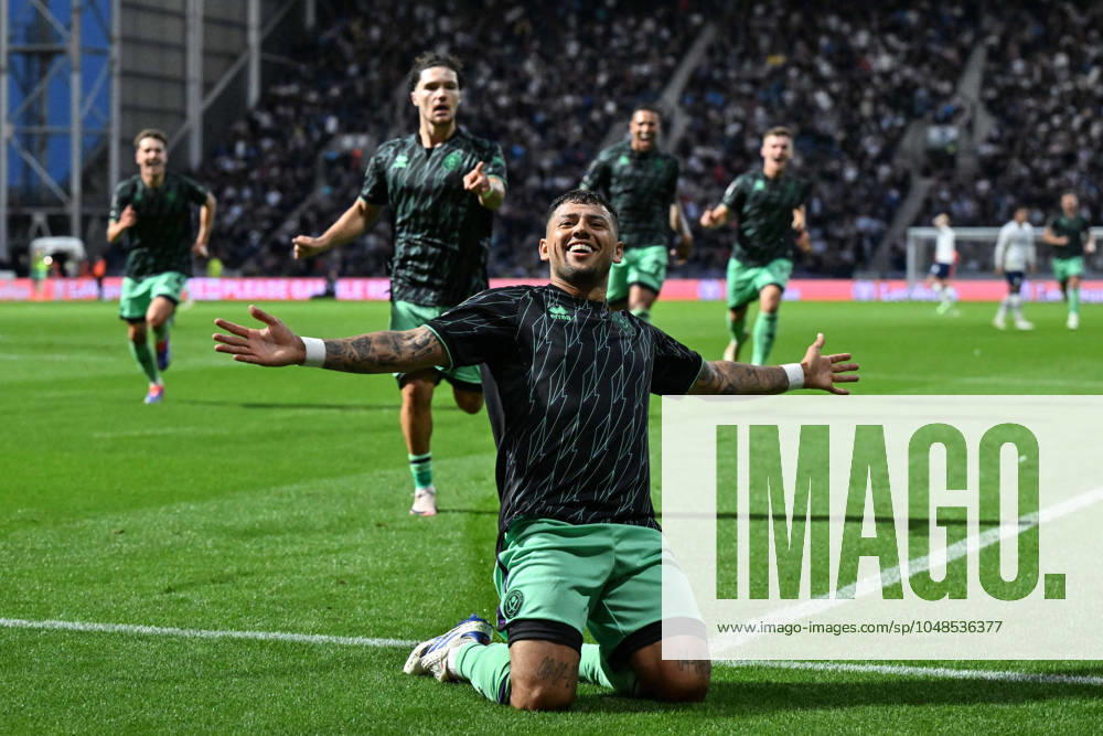 Sky Bet Championship Preston North End v Sheffield United Gustavo Hamer of Sheffield United celebrates his goal to make it 0-2 Sheffield United during the Sky Bet Championship match Preston North End vs Sheffield United at Deepdale, Preston, United Kingdom, 9th August 2024 (Photo by Cody Froggatt News Images) Preston Deepdale Lancashire United Kingdom