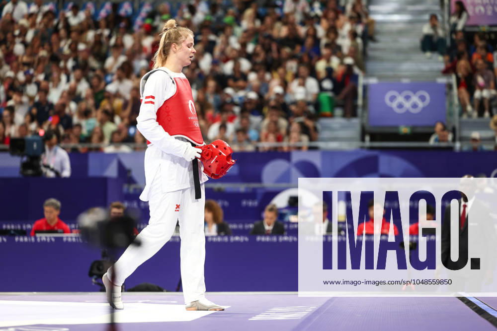 OLYMPICS - Olympic Summer Games 2024 PARIS,FRANCE,10.AUG.24 - OLYMPICS, TAEKWONDO - Olympic Summer Games Paris 2024, +67kg, women. Image shows Marlene Jahl (AUT). GEPAxpictures Rauthner