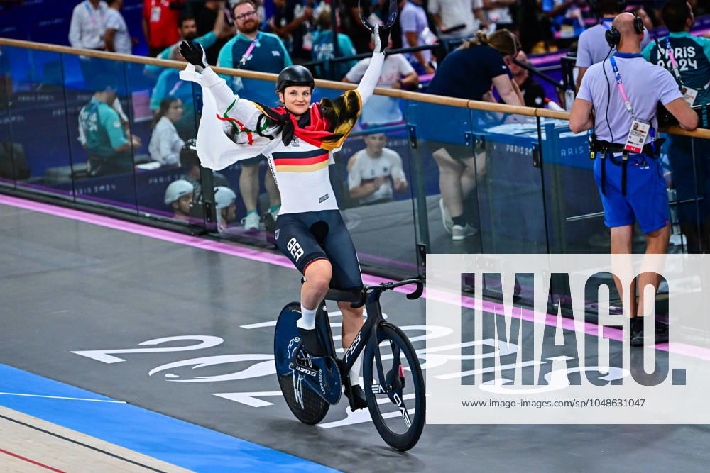 Lea Friedrich wins silver sprint Olympic Games 2024 Paris Lea Friedrich Germany wins silver women, women sprint track cycling competition Track Cycling of the Summer Olympic Games in Paris Velodrome National Saint Quentin en Yvelines on August 11, 2024