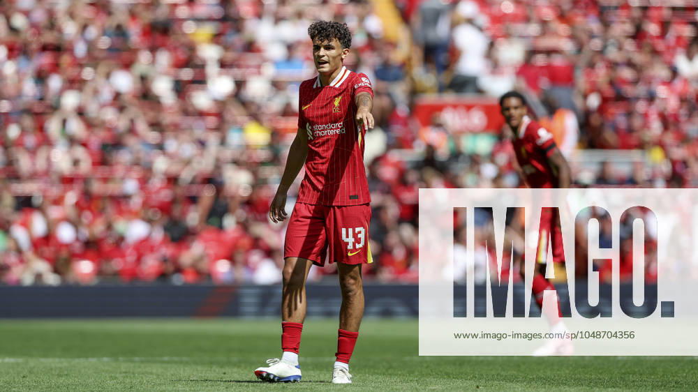 Liverpool v Sevilla Pre-Season Friendly 11 08 2024. Liverpool s Stefan Bajcetic during the Pre-Season Friendly match between Liverpool and Sevilla at Anfield, Liverpool, England on 11 August 2024. Liverpool Anfield Merseyside England Editorial use only ,