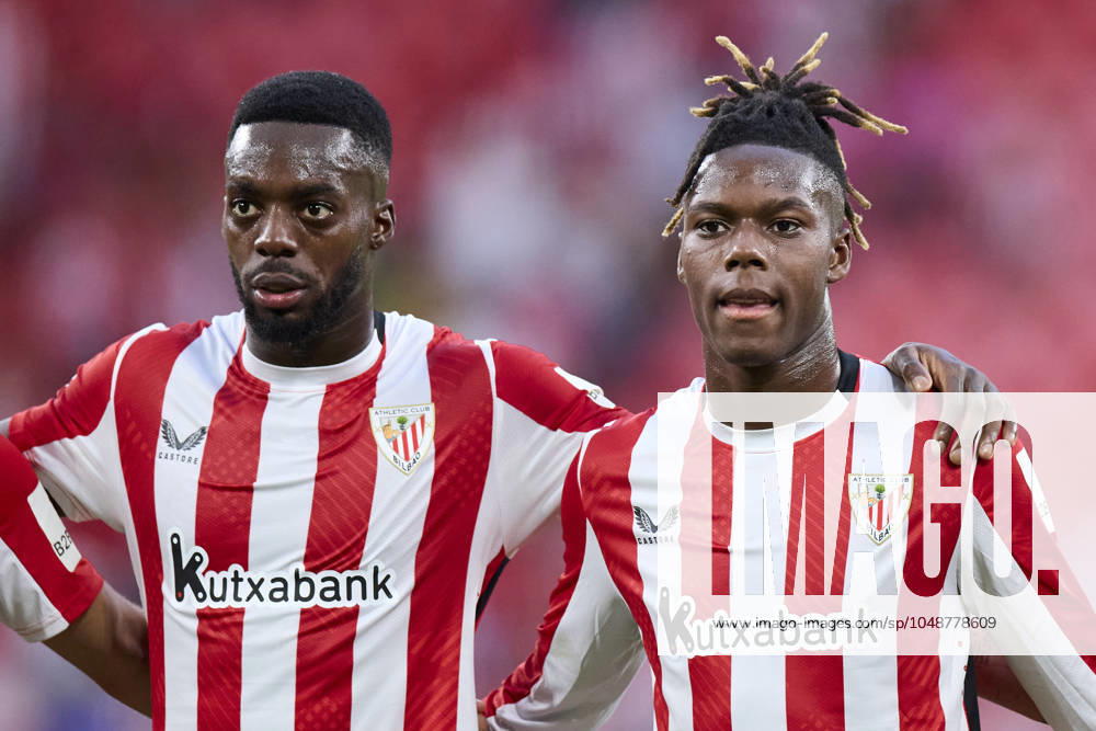 Fußball, Athletic Bilbao - FC Getafe Athletic Club v Getafe CF - LaLiga EA Sports Inaki Williams and Nico Williams of Athletic Club looks on after the LaLiga EA Sports match between Athletic Club and CA Osasuna at San Mames on August 15, 2024, in Bilbao, Spain. Bilbao San Mames Basque Country Spain RL_ATHvGET_000088