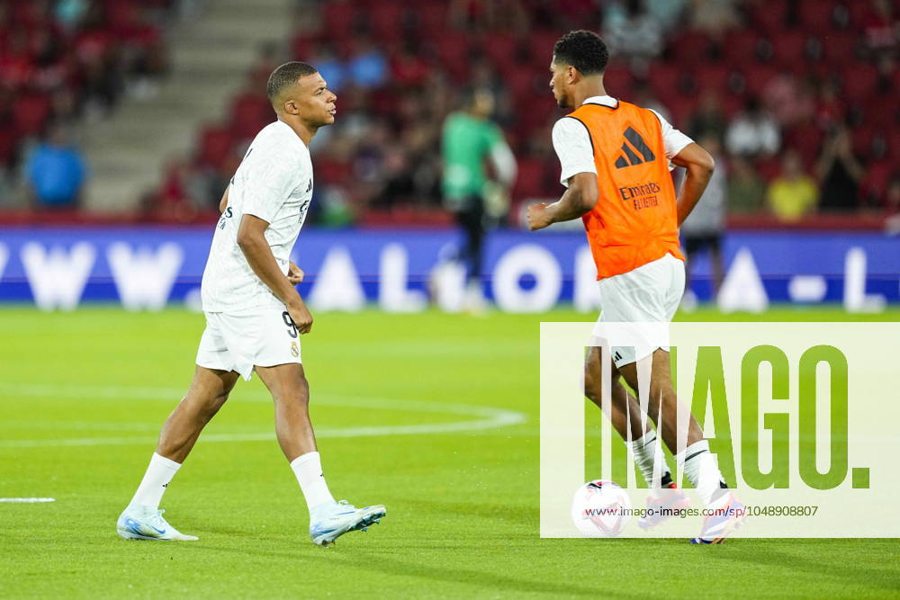 Kylian Mbappe of Real Madrid warms up during the Spanish league, La Liga EA Sports, football match played between RCD Mallorca and Real Madrid at Son Moix stadium on August 18, 2024, in Mallorca, Spain. Mallorca SPAIN - ZUMAa181 20240818_zaa_a181_055
