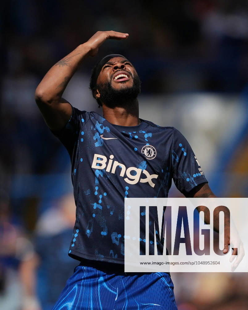 Raheem Sterling of Chelsea pre match during the 2024 25 Pre Season Friendly match between Chelsea and Internazionale at Stamford Bridge, London, England on 11 August 2024.