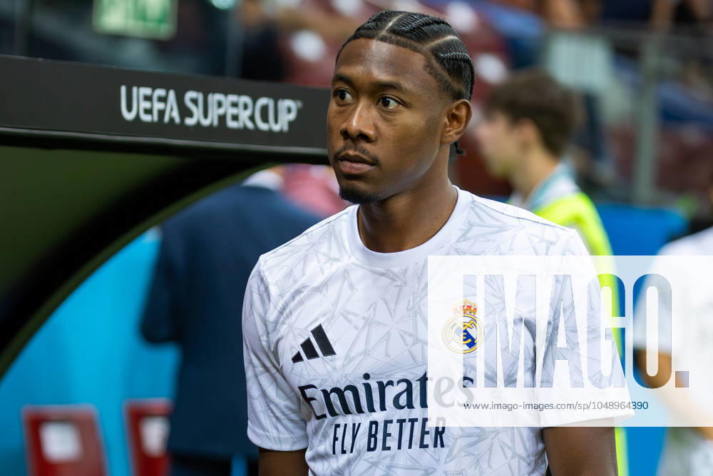 UEFA Super Cup 2024 Final match: Real Madrid Vs Atalanta BC in Warsaw, Poland - 14 Aug 2024 David Alaba of Real seen during the UEFA Super Cup 2024 Final match between Real Madrid and Atalanta BC at PGE Narodowy stadium in Warsaw. Final score; Real Madrid 2:0. Atalanta BC. Warsaw Poland
