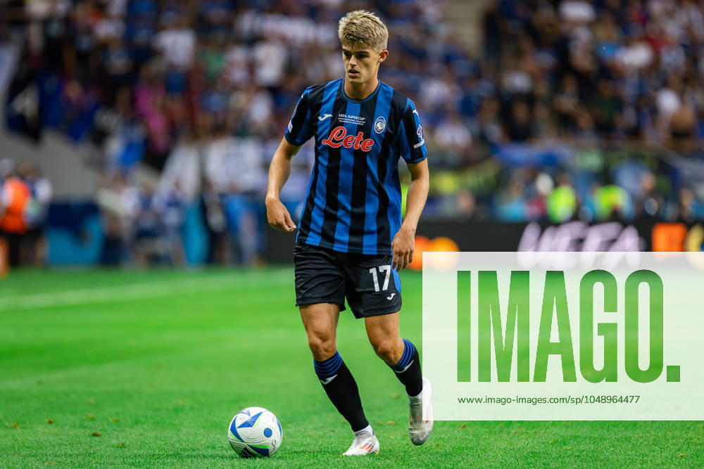 UEFA Super Cup 2024 Final match: Real Madrid Vs Atalanta BC in Warsaw, Poland - 14 Aug 2024 Charles De Ketelaere of Atalanta BC seen in action during the UEFA Super Cup 2024 Final match between Real Madrid and Atalanta BC at PGE Narodowy stadium in Warsaw. Final score; Real Madrid 2:0. Atalanta BC. Warsaw Poland