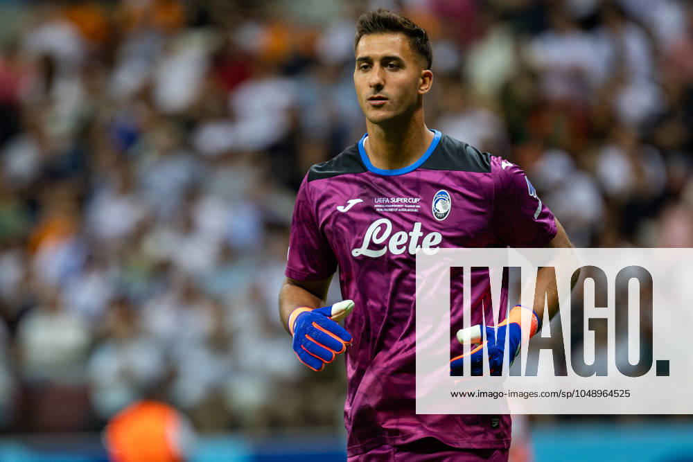 UEFA Super Cup 2024 Final match: Real Madrid Vs Atalanta BC in Warsaw, Poland - 14 Aug 2024 Juan Musso of Atalanta BC seen during the UEFA Super Cup 2024 Final match between Real Madrid and Atalanta BC at PGE Narodowy stadium in Warsaw. Final score; Real Madrid 2:0. Atalanta BC. Warsaw Poland