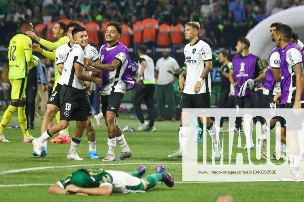 Palmeiras x Botafogo SÃO PAULO, SP - 21.08.2024: PALMEIRAS X BOTAFOGO - Botafogo players celebrate victory and qualification after the match between Palmeiras and Botafogo, valid for the round of 16 of the 2024 Libertadores, held at Allianz Parque on Wednesday night (21). (Photo: Yuri Murakami Fotoarena) x2598092x YurixMurakami