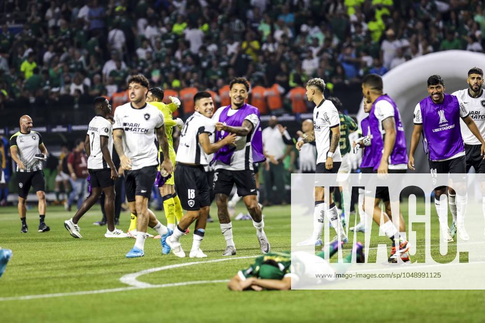 Match between Palmeiras and Botafogo for the Conmebol Libertadores 2024 Sao Paulo (SP), 08 21 2024 - LIBERTADORES PALMEIRAS X BOTAFOGO - Palmeiras players lament the defeat, during the match between Palmeiras and Botafogo, valid for the second leg of the round of 16 of the Copa Conmebol Libertadores, on the night of this Wednesday, August 21, 2024, at Allianz Parque, in Sao Paulo-SP. (Foto: Pedro Paulo Diaz Thenews2 imago images) SPO