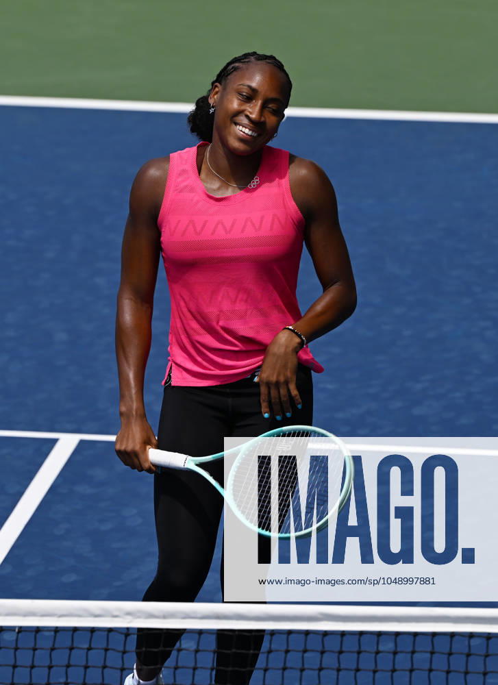 Practice court at the USTA Billie Jean King National Tennis Center in Flushing, Queens Featuring: Coco Gauff Where: Flushing Meadows, New York, United States When: 21 Aug 2024 Credit: Robert Bell INSTARimages . NOT FOR USE BY NEWSPAPERS BASED IN THE UK.