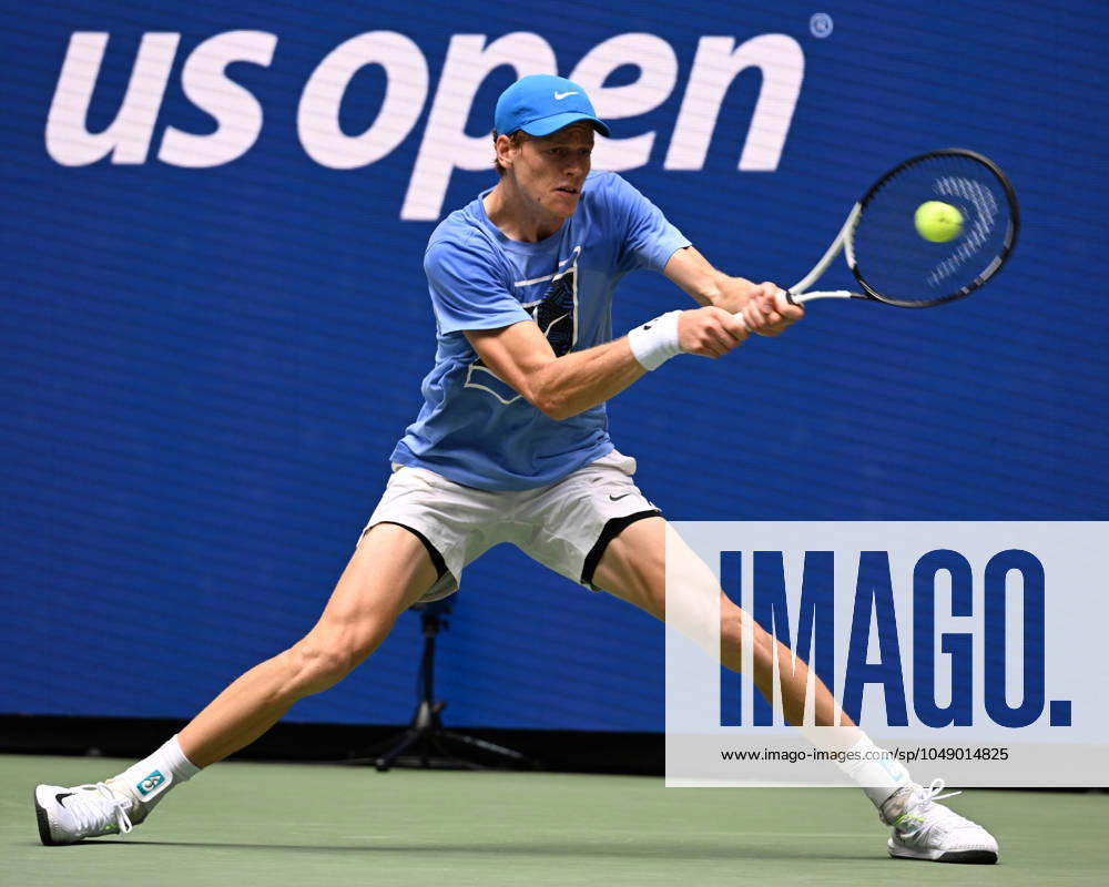 FLUSHING NY- AUGUST 22: Jannik Sinner is seen on the practice court at the USTA Billie Jean King National Tennis Center on August 22, 2024 in Flushing Queens.